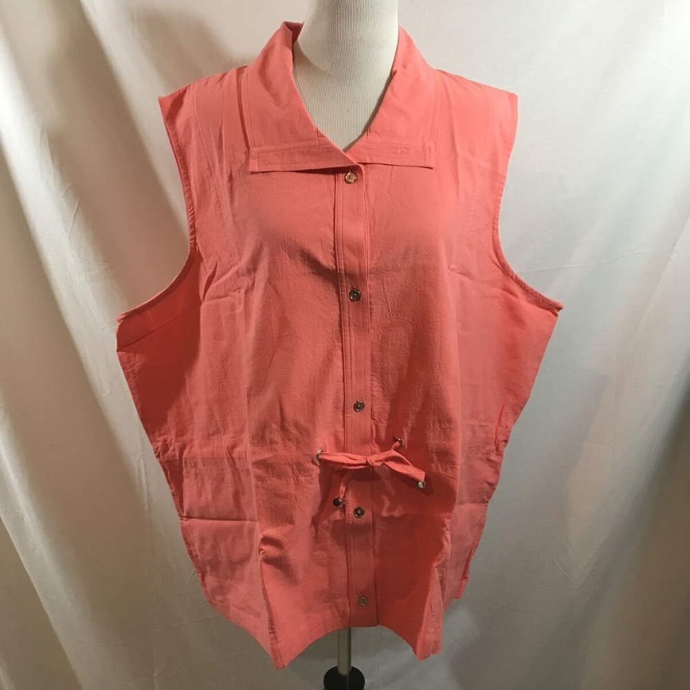 Blair peach sleeveless button up - womens 3XL, NEW